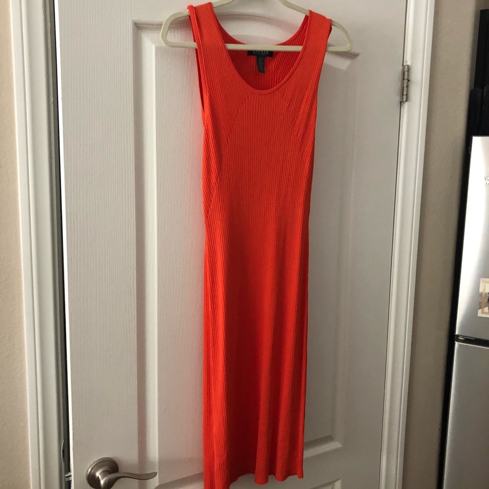 Orange stretch summer dress